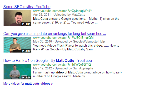 Google's Matt Cutts on video