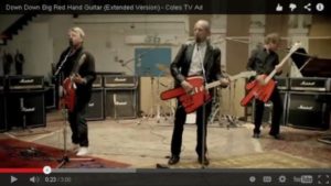 Big red hand guitar-Coles TV ad