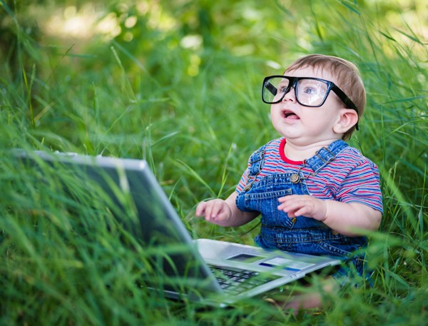Little boy with a laptop