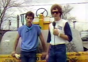 David Letterman with steamroller