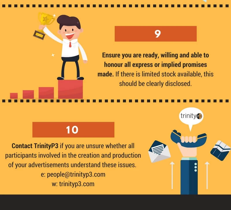 Top 10 ways to minimise the risk of appearing in court for misleading or deceptive advertising – Infographic