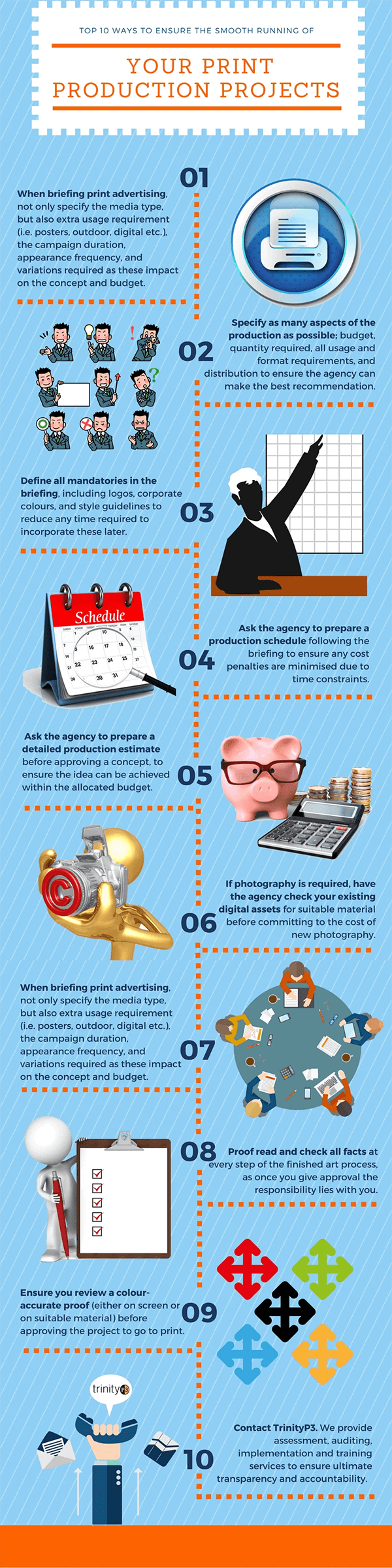 Top 10 ways to ensure the smooth running of your print production projects  - Infographic