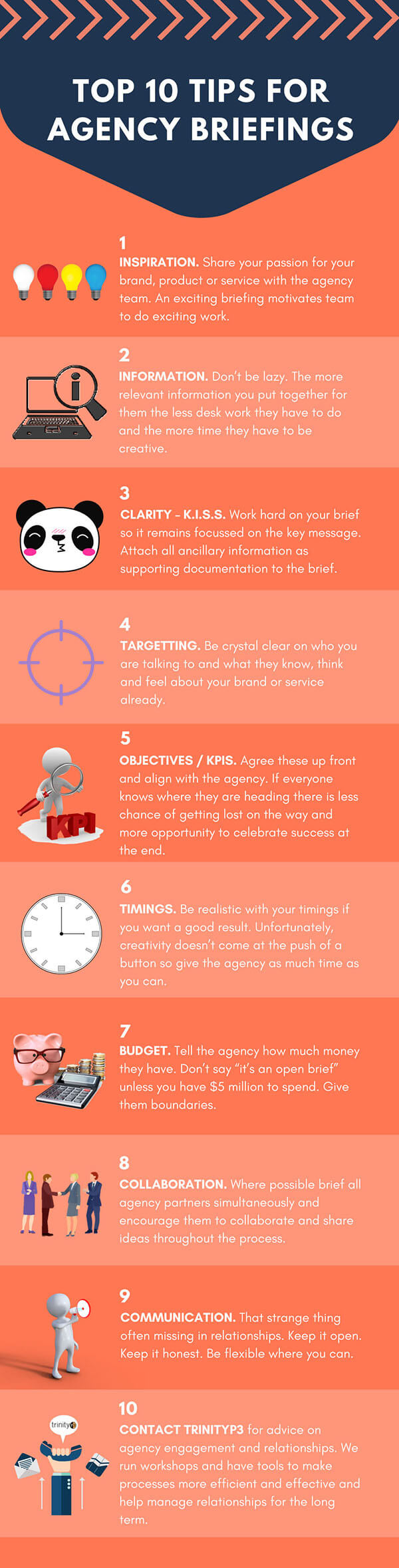 Top 10 Tips For Agency Briefings - Infographic