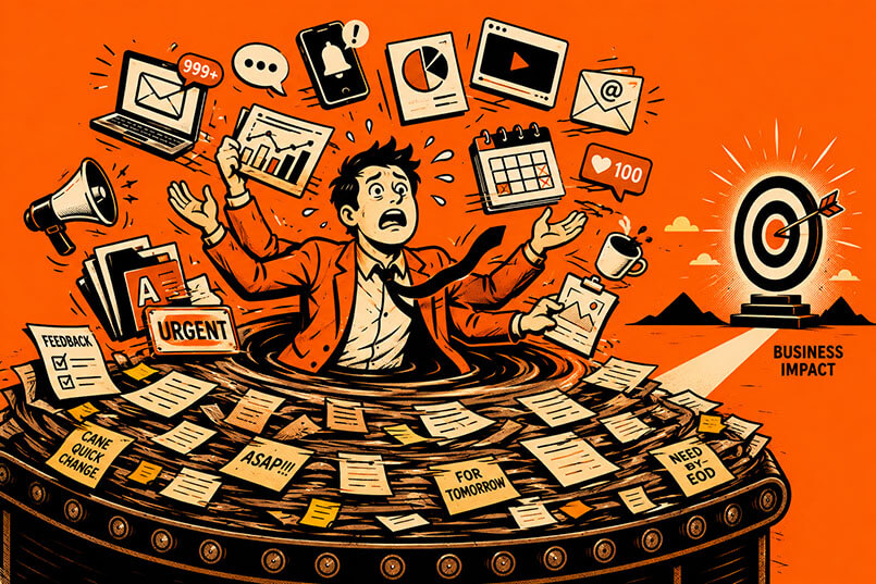 Why ‘Doing More with Less’ is Killing Marketing Effectiveness 2 Drawning in tasks